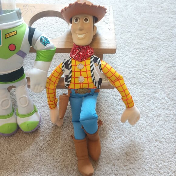 Disney Pixar Mattel Buzz Lightyear & Sheriff Woody Plush toy with Vi Head 14" - Picture 3 of 5